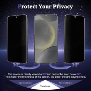 HeeYeal Privacy Pellicola Protettiva per Samsung Galaxy S24 Plus/Galaxy S24+, TPU Flessibile, [2 Pezzi] Non Vetro, Anti-Spy Anti-Graffio, Pellicola Protettiva Morbida per Samsung Galaxy S24 Plus/S24+
