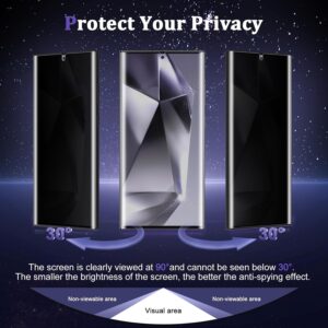 HeeYeal Privacy Pellicola Protettiva per Samsung Galaxy S24 Ultra 5G, TPU Flessibile, [2 Pezzi] Non Vetro, Anti-Spy Anti-Graffio, Pellicola Protettiva Morbida per Samsung Galaxy S24 Ultra 5G