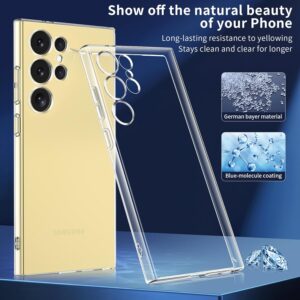 Opkiegrn Cover Compatibile con Samsung Galaxy S24 Ultra 5G con Protezione Fotocamera, TPU in silicone Trasparente Sottile Antiurto HD protezione chiara Custodia per Samsung S24 Ultra