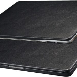 Custodia MacBook Pro 14 2024-2021 Case M4 M3 M2 M1 Pro/Max A2992 A2918 A2442 A2779 A3112 A3185 A3401, ICARER Custodia Protettiva Ultra Sottile in Pelle Premium Case Cover per Apple Macbook Pro 14-Nero