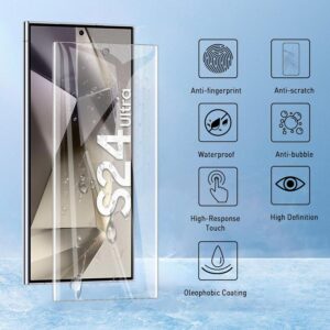 AOKUMA [2 Pezzi Pellicola Protettiva per Samsung Galaxy S24 Ultra,Pellicola Protettiva TPU Flessibile[Non Vetro],HD Trasparente,Antiurto Antigraffio e Anti-impronta