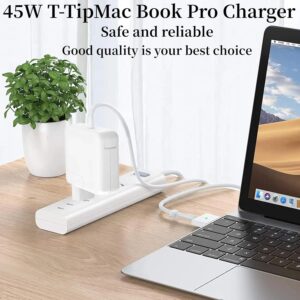 Caricatore rapido da 45W T-Tip, caricatore Mac Book Pro, adattatore per computer portatile, compatibile con i modelli Macbook Air 11-13 pollici (2012-2017) per A1435, A1436, A1465, A1466