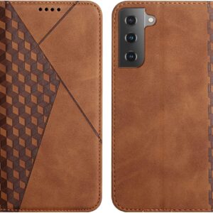 KOUYI Cover per Samsung Galaxy S24, Custodia Portafoglio,Cover Libro,Pelle Flip/Folio Case con [Funzione di Supporto] [3-Scheda Slot] [Magnetica] Antiurto (Marrone)