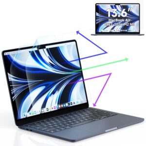 2 Pezzi Pellicola Protettiva Anti Luce Blu per MacBook Air 13.6 Pollici (2022-2024,M2,M3)-(Modello:A2681,A3113), Protezione Schermo Laptop per Occhi Pellicola Protettiva Antigraffio per Mac Air 13 M2