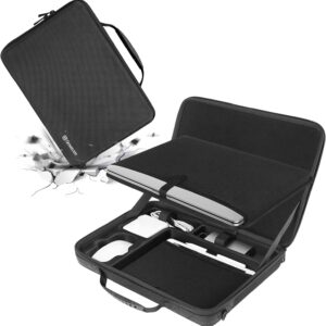 Smatree Macbook Pro 2021 da 16 pollici Borsa Rigida, Custodia per Laptop Macbook Pro da 16″ 2019/ MacBook Pro 15,4, Acer Aspire/HP OMEN 15,6 pollici, con Scomparto per Accessori, Nero
