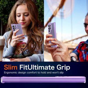 Wiaocit Cover per Samsung Galaxy S24 Ultra 5G, Anti Ingiallimento Protezione Custodia con Antiurto, Anti-Graffio e Retro Rigida in PC Custodia per Telefono Accessori per S24 Ultra, Viola