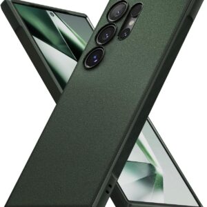 Ringke Onyx Compatibile con Cover Samsung S24 Ultra, Custodia Calza Perfettamente Antiscivolo Anti-Impronte Graffio Resistente Disegnato per Cover Samsung Galaxy S24 Ultra – Dark Green