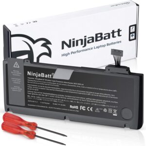 NinjaBatt A1322 A1278 Batteria per Apple MacBook Pro 13″ [Metà 2012 2010 2009 Presto 2011 Tardi 2011] – Alta Capacità [63,5Wh/10,95v]