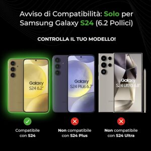 Deppa |2 pezzi| Vetro Temperato Anti-Spia per Samsung Galaxy S24 (6.2′) Compatibile con ID Impronta Digitale [Copertura Totale] con Kit di Installazione Facile – Pellicola Proteggi Schermo in Vetro