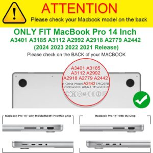 FINTIE Custodia Compatibile con MacBook PRO 14″ (2024-2021) M4 M3 M2 M1 PRO/Max – Cover Rigida Protettivo Guscio Case, Nero Frosted