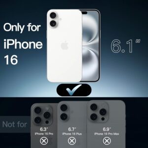 JETech Cover per iPhone 16 6,1 Pollici, Anti Ingiallimento Antiurto Cellulare Paraurti Custodia, Anti-Graffio Retro Trasparente (Trasparente)
