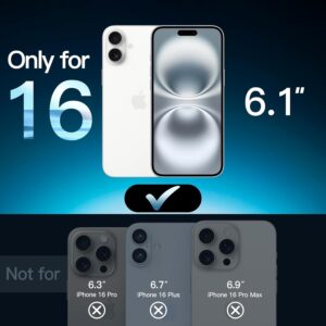 JETech Pellicola Protettiva per iPhone 16 6,1 Pollici, Vetro Temperato Film con Strumento di Installazione Facile, Compatibile con Cover, HD Chiaro, Pacco da 3