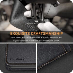 Ganbary Cover compatibile con Samsung Galaxy A53 5G, Premium Pelle PU Portafoglio Flip Libro Libretto Custodia per Samsung A53 5G [Protezione Completa] [Slot per Scheda] [Funzione di Supporto], Nero