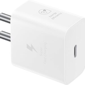 Samsung EP-TA800N 25W Caricabatterie a Ricarica Super Veloce, Porta USB di tipo C, Senza Cavo, Bianco