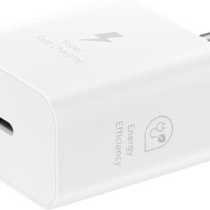 Samsung EP-TA800N 25W Caricabatterie a Ricarica Super Veloce, Porta USB di tipo C, Senza Cavo, Bianco