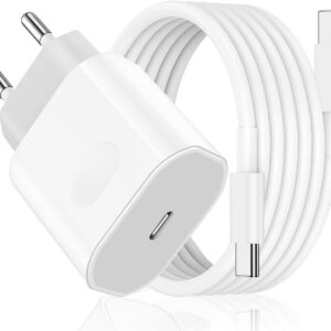 Caricatore per iPhone 16/16 Pro/16 Pro Max/16 Plus/15/15 Pro/15 Pro Max/15 Plus/Pad, 27W USB C Caricabatterie Alimentatore Presa Spina Rapido con Cavo 2M