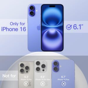 JETech Cover Silicone Liquida per iPhone 16 6,1 Pollici, Tocco Morbido Come la Seta Custodia Protettiva per Tutto il Corpo, Antigraffio Cover con Fodera in Microfibra (Blu Oltremare)