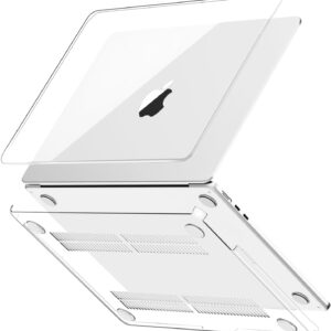 GPXIIZ Cover Compatibile con MacBook Air 13,6 Pollici M4 M3 M2 Custodia 2025 2024 2023 2022 A3240 A3113 A2681, Case Cover Rigida Protettiva in Plastica Ultra Sottile 13.6″, Cristallino