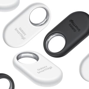Samsung Galaxy SmartTag2 (4 Pezzi) Localizzatore Bluetooth con Modalità Smarrito, Design compatto, Batteria a lunga durata, Resistenza IP67, Black e White 2023