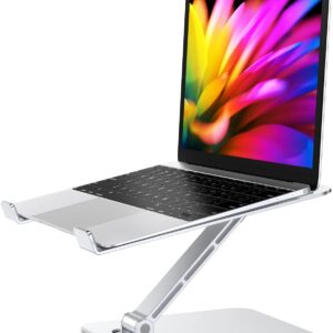 Babacom Supporto PC Portatile, Pieghevole Ergonomico Porta PC con Regolabile Altezza, Ventilato Laptop Stand Vassoi di Appoggio per PC Portatili Compatibile con MacBook Air, Pro, Altri 10-16″ Tablet