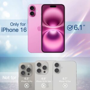 JETech Cover Glitter per iPhone 16 6,1 Pollici, Custodia Bling Brilla Paraurti Antiurto Cellulare, Carino Scintillante per Donne e Ragazze (Rosa)