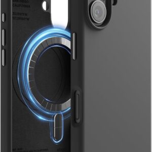 elago Cover Magnetica in Silicone Compatibile con iPhone 16 Cover 6.1 pollici Compatibile con tutti gli accessori MagSafe – Magneti Integrati, Silicone a Presa Morbida, Antiurto (Nero)