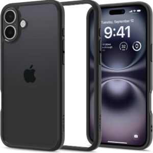 Spigen Cover Ultra Hybrid Compatibile con iPhone 16 – Nero Opaco