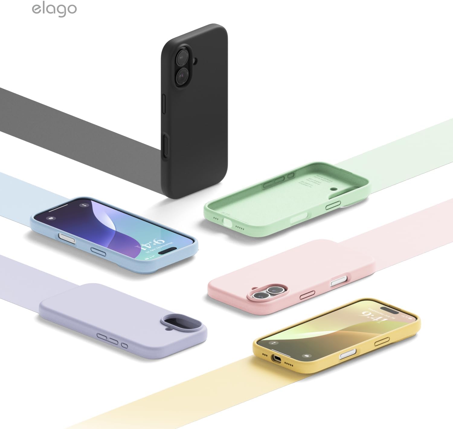 elago Compatibile con iPhone 16 Cover, Cover in Silicone Liquido Premium, Cover Protettiva Completa, Antiurto, Cover Sottile, Fodera in Microfibra Antigraffio (Nero) - immagine 9