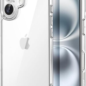 JETech Cover per iPhone 16 6,1 Pollici, Anti Ingiallimento Antiurto Cellulare Paraurti Custodia, Anti-Graffio Retro Trasparente (Trasparente)