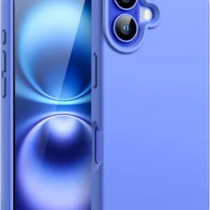 JETech Cover Silicone Liquida per iPhone 16 6,1 Pollici, Tocco Morbido Come la Seta Custodia Protettiva per Tutto il Corpo, Antigraffio Cover con Fodera in Microfibra (Blu Oltremare)