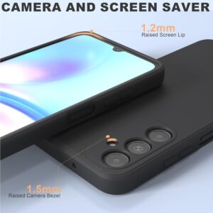 MOONESS Cover per Samsung Galaxy A05s 4G (6,7″) Custodia,Con 2 Pellicola Vetro Temperato Morbida Sottile Liquid TPU Case per Samsung Galaxy A05s 4G – Nero