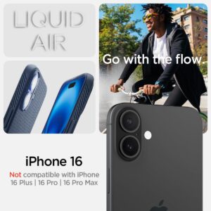 Spigen Cover Liquid Air Compatibile con iPhone 16 – Blu Notte