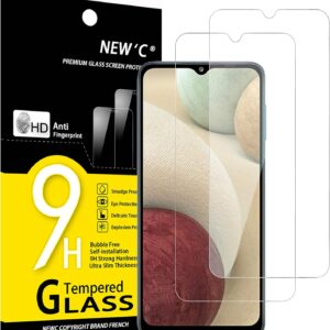 NEW’C 2 Pezzi, Vetro Temperato per Samsung Galaxy A12, Pellicola Prottetiva Anti Graffio, Anti-Impronte, Senza Bolle, Durezza 9H, 0,33mm Ultra Trasparente, Ultra Resistente