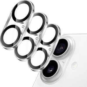 JETech Pellicola Fotocamera per iPhone 16 6,1 Pollici e iPhone 16 Plus 6,7 Pollici, 9H Vetro Temperato, Antigraffio, Non Influisce Sugli Scatti Notturni, HD Chiaro, Pacco da 3