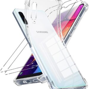 Vauki Cover per Samsung Galaxy A50/A50s/A30s, con 2 Pezzi Pellicola in Vetro Temperato, Custodia Flessibile in Silicone Trasparente Antiurto Protettiva Case per Samsung A50 6.4 pollici