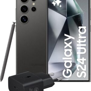 Samsung Galaxy S24 Ultra Smartphone AI, Caricatore incluso, Display 6.8” QHD+ Dynamic AMOLED 2X, Fotocamera 200MP, RAM 12GB, 256GB, 5.000 mAh, Titanium Black [Versione italiana]