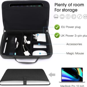 Smatree 15-16 Pollici Custodia Rigida 360° Protezione Completa Borsa Laptop Compatibile con MacBook Pro 16″ 2021,Samsung Galaxy Book2 Pro 360 15.6″,13″ Ipad Air M3 2025,con Scomparto Accessori – Nero