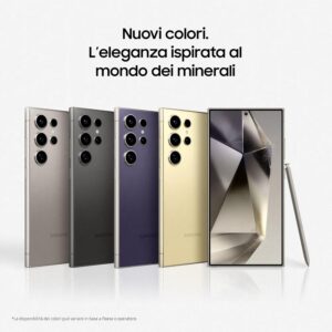 Samsung Galaxy S24 Ultra Smartphone AI, Caricatore incluso, Display 6.8” QHD+ Dynamic AMOLED 2X, Fotocamera 200MP, RAM 12GB, 256GB, 5.000 mAh, Titanium Black [Versione italiana]