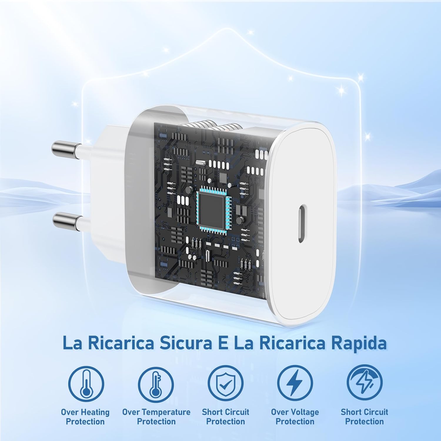 QZIIW Caricatore per iPhone 15/16, 20W caricabatteria rapido con 1M+2M cavo per iPhone 15 16/ Pro Max/Plus/iPad Pro/Air/Mini, originale USB C iPhone carica batteria con cavo di tipo C cavetto ricarica - immagine 4