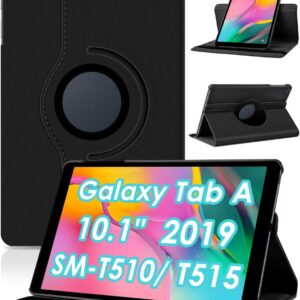 KATUMO Cover per Samsung Galaxy Tab A 10.1 Pollici 2019 (SM-T510/T515) Ultra Sottile Smart 360° Angoli di Visione Multipla Nuova Smart Pelle PU Custodia (nero)