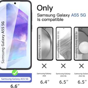 NEW’C 3 Pezzi, Vetro Temperato per Samsung Galaxy A55 5G,Pellicola Prottetiva, Senza Bolle, Durezza 9H, 0,33mm Ultra Trasparente, Ultra Resistente