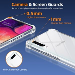 Vauki Cover per Samsung Galaxy A50/A50s/A30s, con 2 Pezzi Pellicola in Vetro Temperato, Custodia Flessibile in Silicone Trasparente Antiurto Protettiva Case per Samsung A50 6.4 pollici