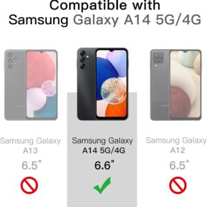 JETech Pellicola Protettiva per Samsung Galaxy A14 4G / 5G 6,6 Pollici, 9H Protezione in Vetro Temperato Film, Antigraffio, HD Chiaro, Pacco da 3