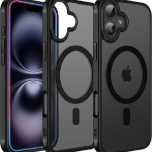 iVoler Cover Magnetica per iPhone 16, [Compatibile con MagSafe] [Protezione Antiurto di Grado Militare] Custodia Traslucida Opaca Posteriore Sottile Silicone Protettiva Case