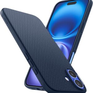 Spigen Cover Liquid Air Compatibile con iPhone 16 – Blu Notte