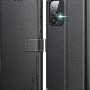 Ganbary Cover Compatibile con Samsung Galaxy A23 5G, Premium Pelle PU Flip Libro Custodia per Samsung Galaxy A23 5G [Protezione Completa] [Slot per Scheda] [Funzione di Supporto], Nero