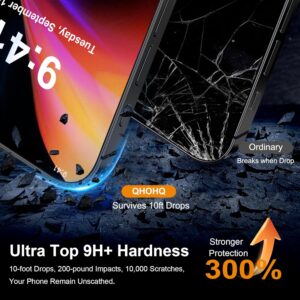 QHOHQ Vetro Temperato per iPhone 16 + Pellicola Fotocamera, Grado Militare Pellicola Prottetiva, [Copertura Completa], Super Top 9H+ HD Vetro, con Strumento di Montaggio Semplice [3+3 Pezzi]