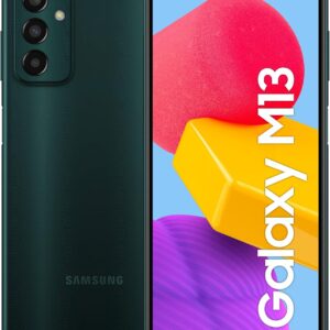 Samsung Galaxy M13, SM-M135FZGVEUE, unlocked, Smartphone Android Display 6.6’’ FHD+ TFT LCD Batteria 5.000 mAh, Tripla Fotocamera, 4/128 GB Espandibile, Green [Versione italiana] Esclusiva Amazon