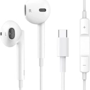 Cuffie USB C,Auricolari Type C con filo y Microfono Hi-Fi Stereo compatibile per iPhone 16/15 Pro Max Plus,iPad Pro Air,Samsung Galaxy S25/S24/S23/S22 A53 A33,Huawei P70/60/50,Google Pixel 8/7,Xiaomi