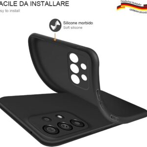HSP Cover per Samsung Galaxy A53 5G [Repellente alla Polvere] Custodia Protettiva in Silicone TPU Premium | AntiGraffio Antiurto | Protezione della Fotocamera | vestibilità Perfetta Sottile | Nero